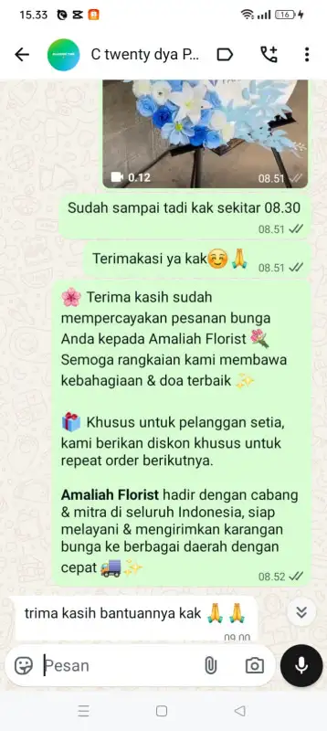 Testimonial krans bunga KEPULAUAN ARU